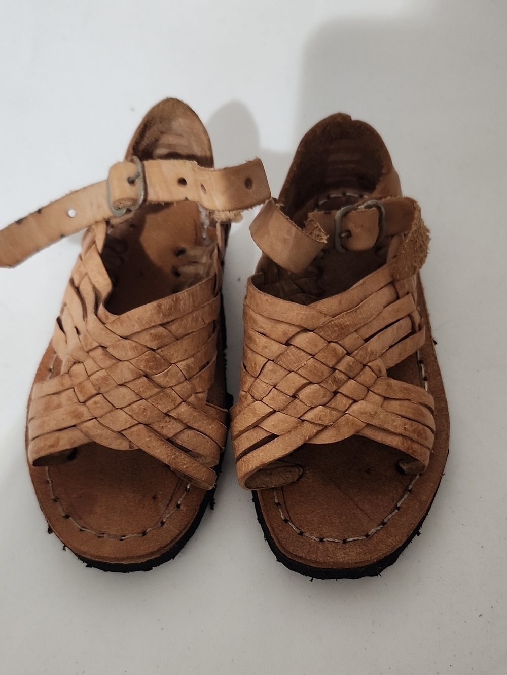 Classic Brown Kids Huarache Leather Sandals
